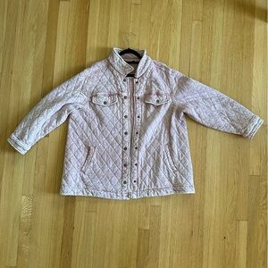 jane and delancey quilted jacket - acid wash blush pink size 1x